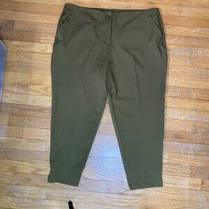 EUC Worthington Women's Military Green Straight Leg Ankle Pants sz 20W Plus